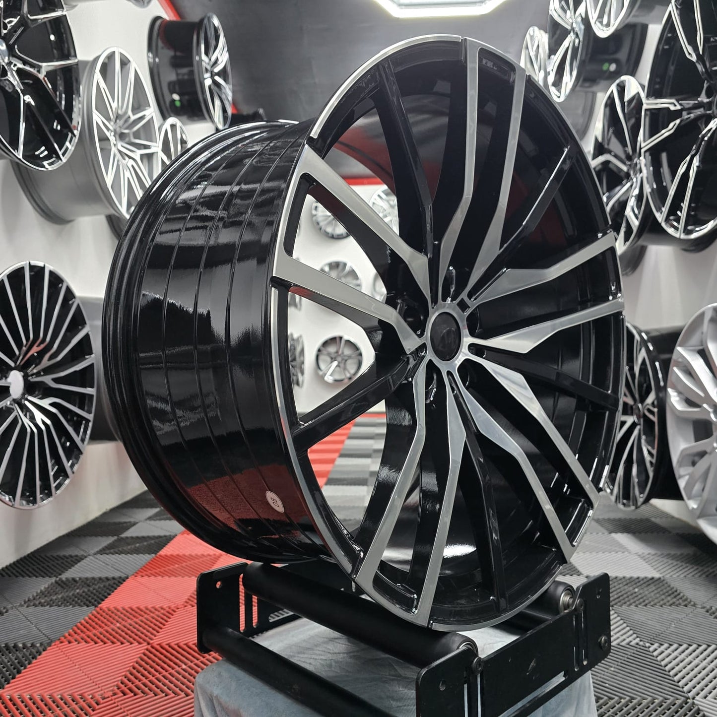 22" 391323 Style Replacement Alloy Wheels, Black with Machine face