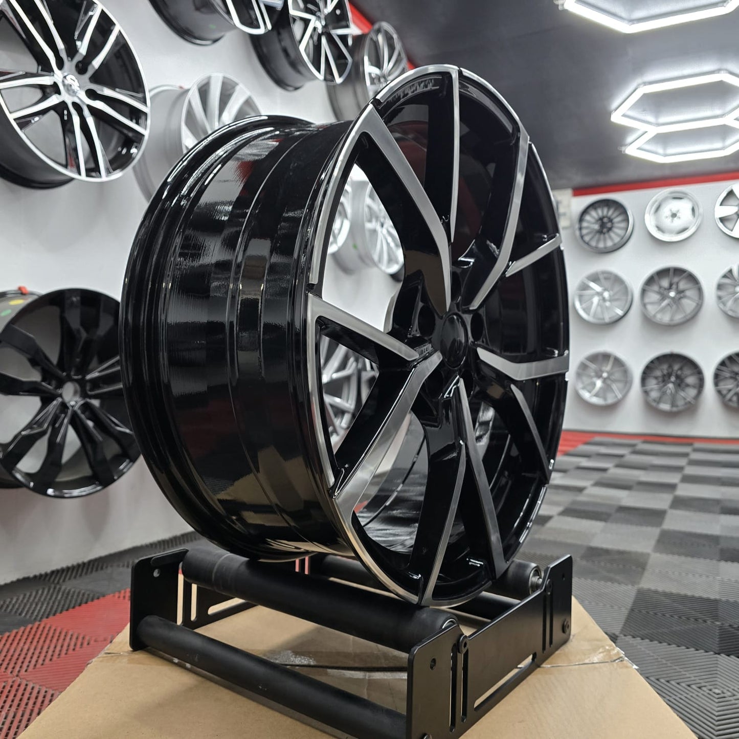 19" 5x112 396500 Style Alloy Wheels BLK/ Machine face