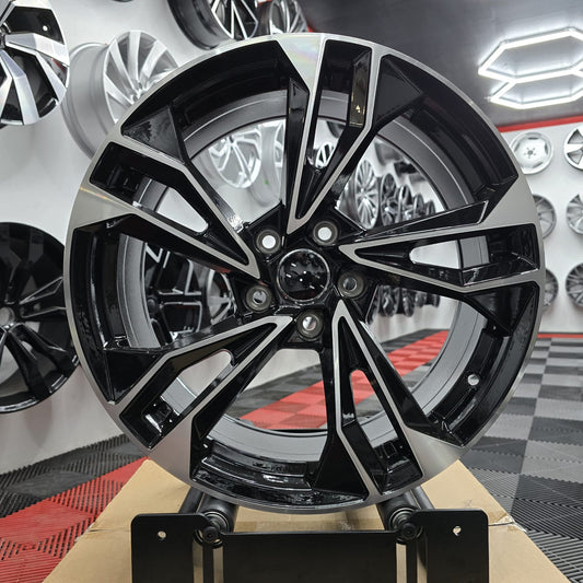 20" Audi 396504 Style Wheels Black Machine Face