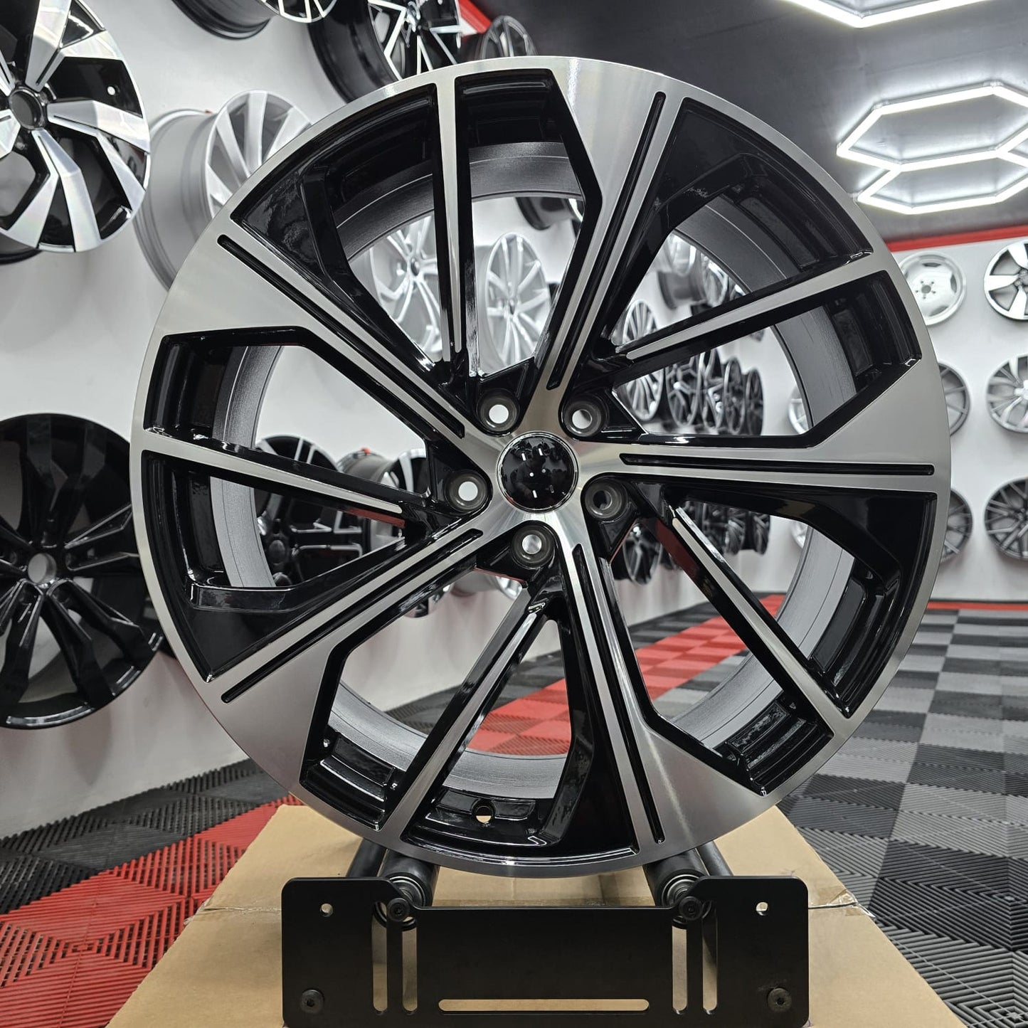 20" Audi 2300101 Style Wheels Black Machine Face