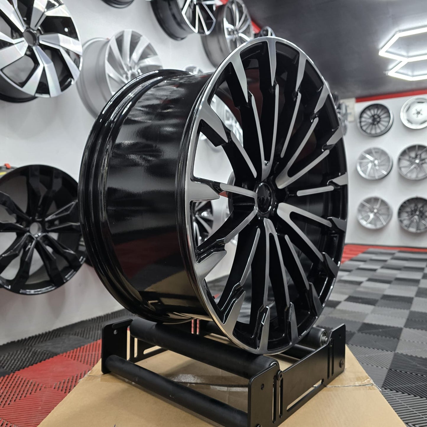 20" 5x112 230102 Alloy Wheels Black Metal Machine Face