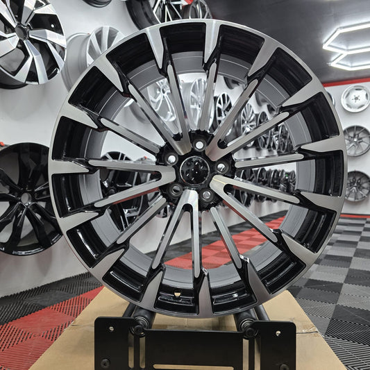 18" Audi 230102 Style Alloy Wheels black Machine cut face