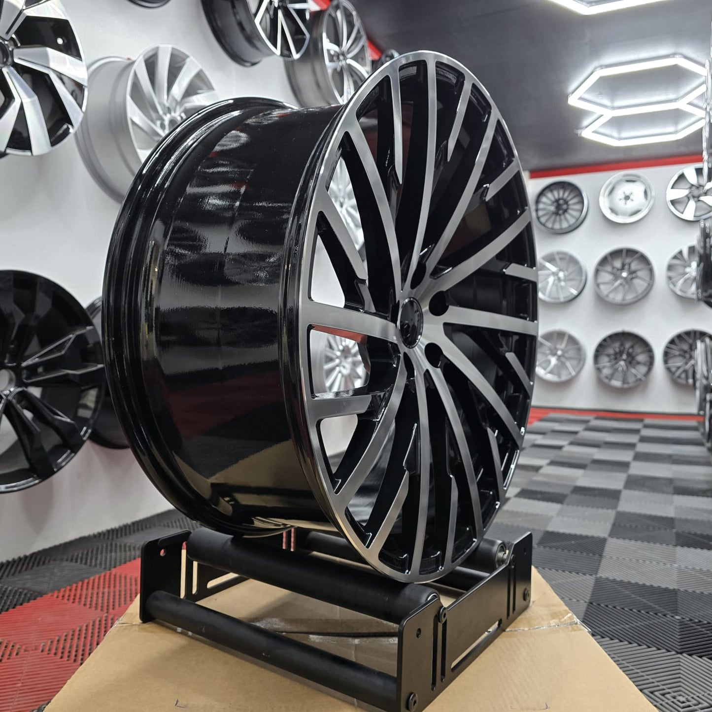 21" Audi 230104 Style Alloy Wheels, Black machine face