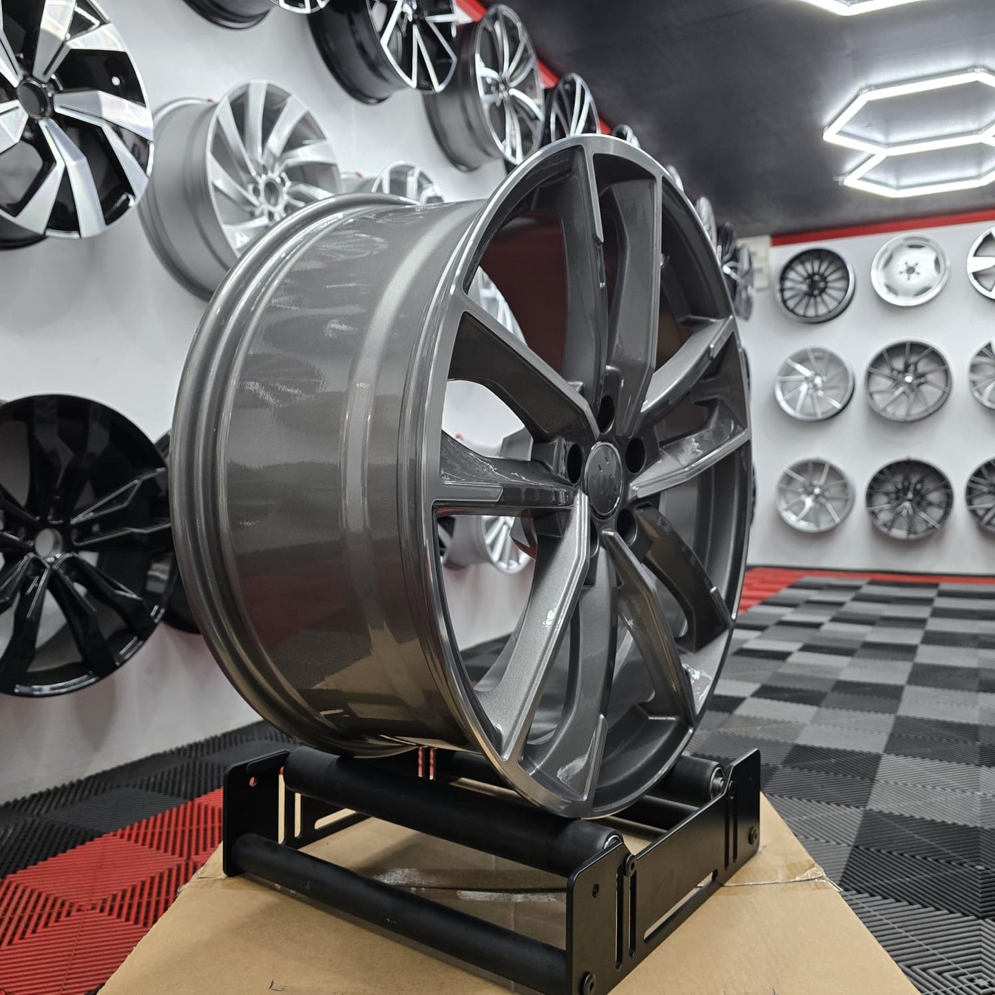 20" Audi 230133 Style Wheels Grey Machine Face