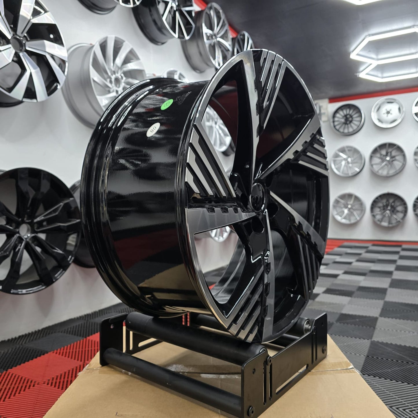 20" Audi 230484 Style Wheels Black Machine Face