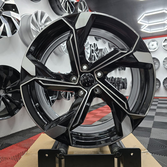 19" Audi 230486 Style Alloy Wheels.. Black Machine Face