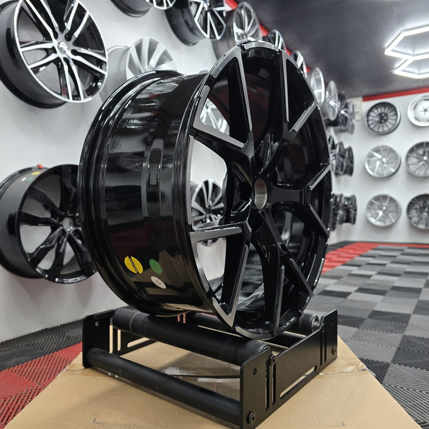 18" Audi 230487 Style Alloy Wheels black Machine cut face