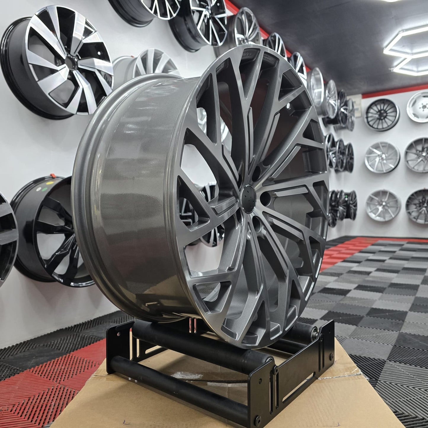 21" Audi 230490 Style Alloy Wheels, Grey machine face