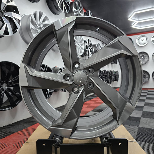 20" Audi 230132 Style Wheels Grey Machine Face