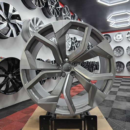 20" Audi 230119 Style Wheels Grey Machine Face
