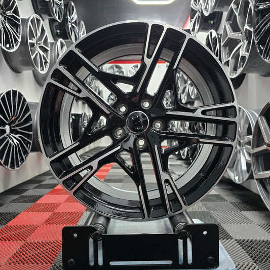 18" Audi 230110 Style Alloy Wheels black Machine cut face