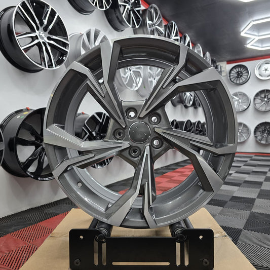 18" Audi 230113 Style Alloy Wheels Grey Machine cut face