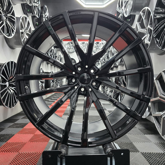 22" 391323 Style Replacement Alloy Wheels, Full Gloss Black