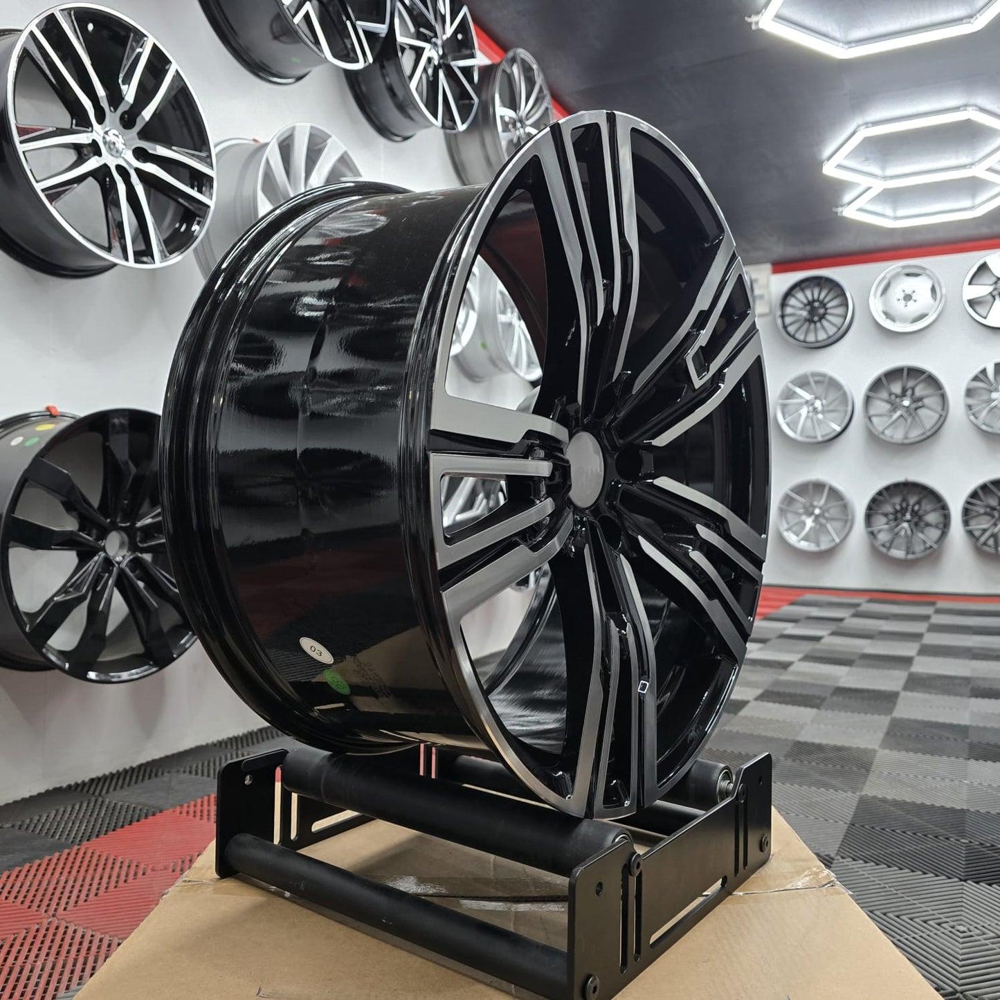 20" 230528 Style Alloy Wheels , Black Machine Face