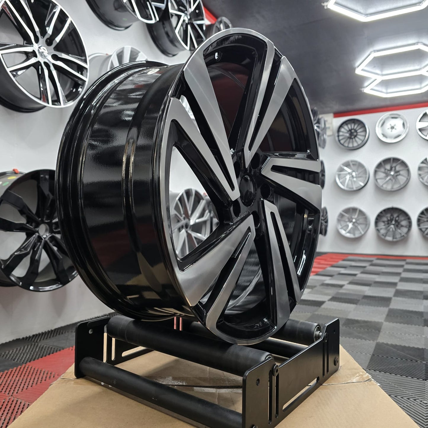 19" Volkswagen 230534 Style Alloy Wheels. Black machine face